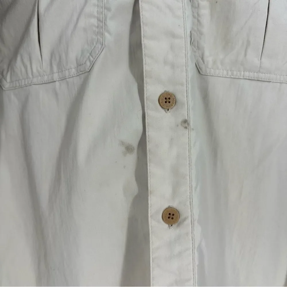 THE NORTH FACE *Damaged* Men’s Outdoor Hiking Light Tan Button Down Shirt Sz S